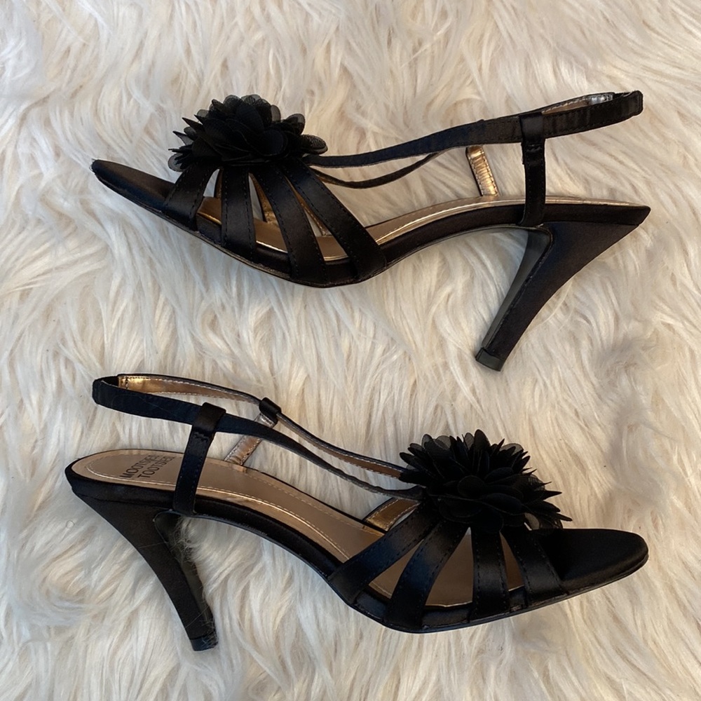Mootsies Tootsies Black Strappy Slingback Heels, Size 6.5M - Picture 5 of 17